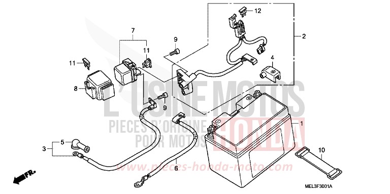 BATTERY (CBR1000RR6/7) for CBR1000RR Fireblade GRAPHITE BLACK (NHB01DA) from 2007